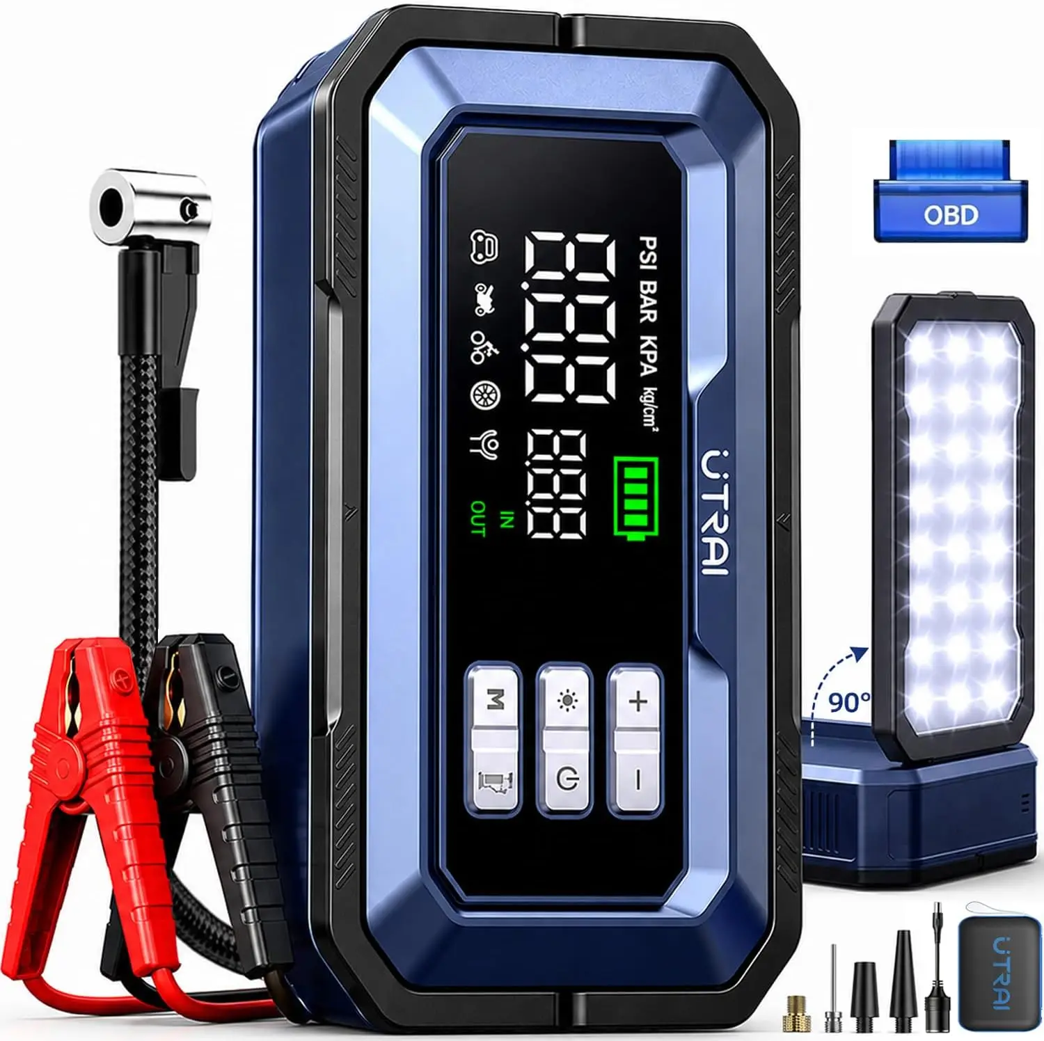 Portable Jump Starter - Jump Starter with Air Compressor,8000A Portable