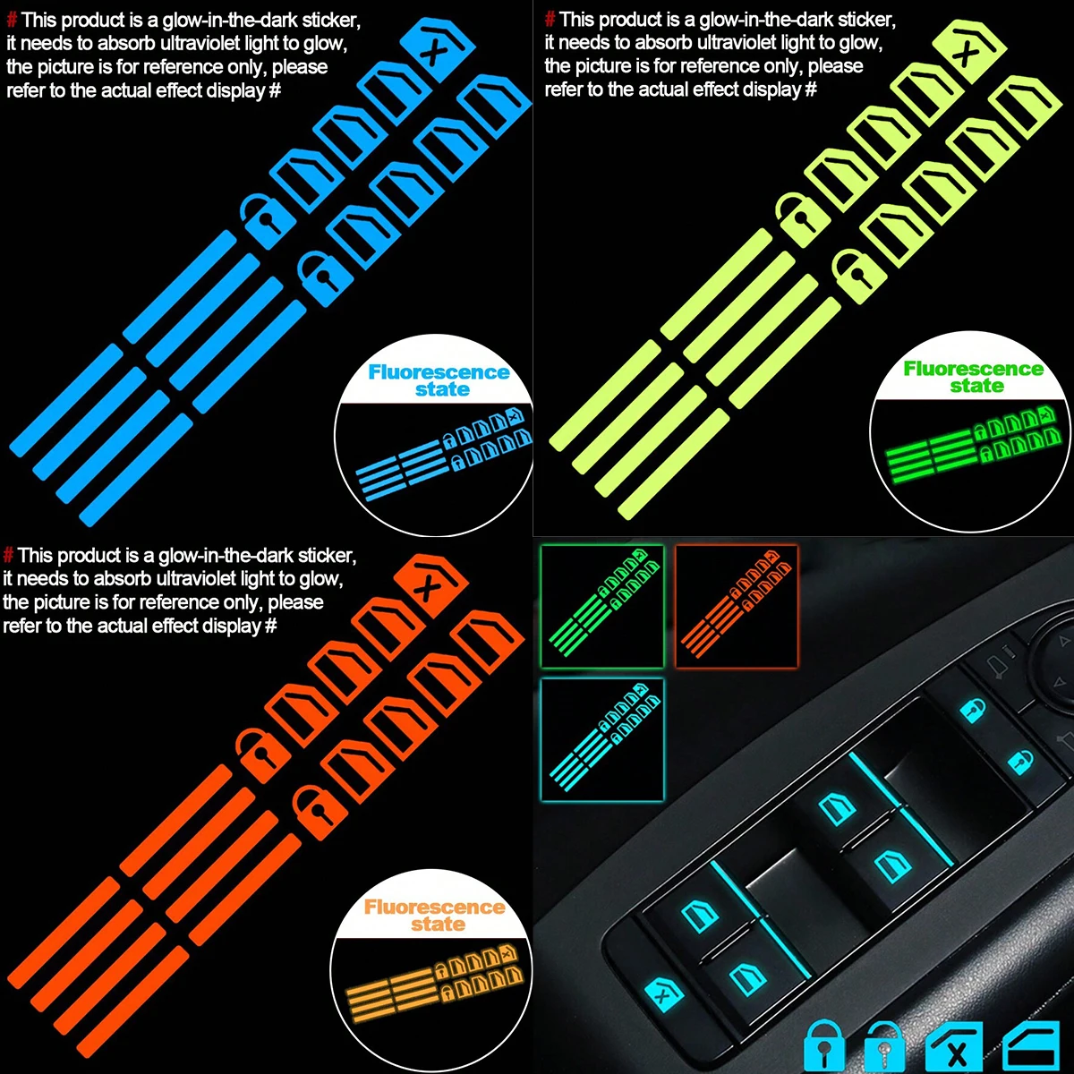 Car Accessories Inside - 18pcs Car Window Control Button Luminous