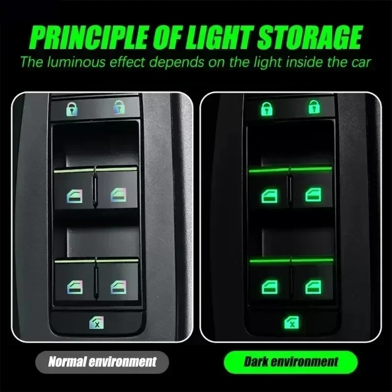 Car Accessories Inside - 1 Set Glow-in-the-Dark Car Button Stickers