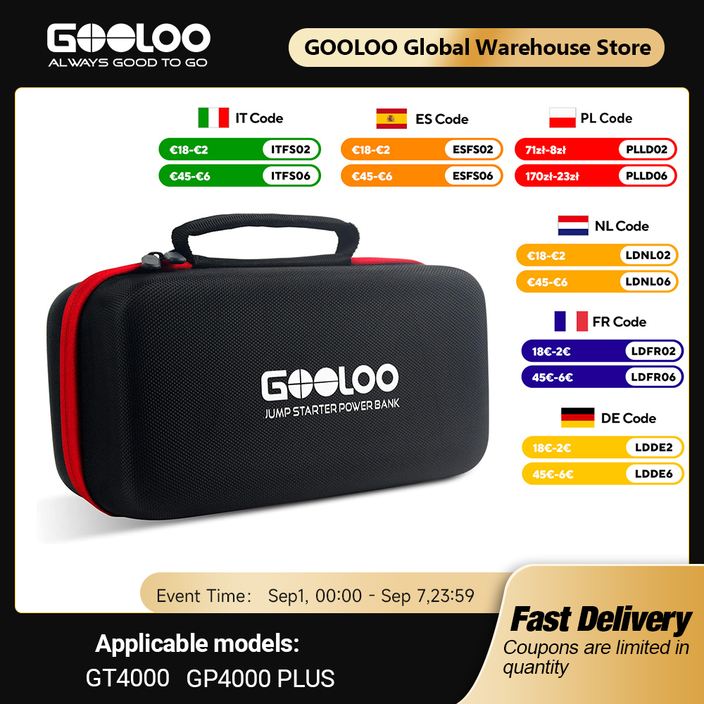 Portable Jump Starter - For GOOLOO GT4000 GT3000 GE1200 GP4000