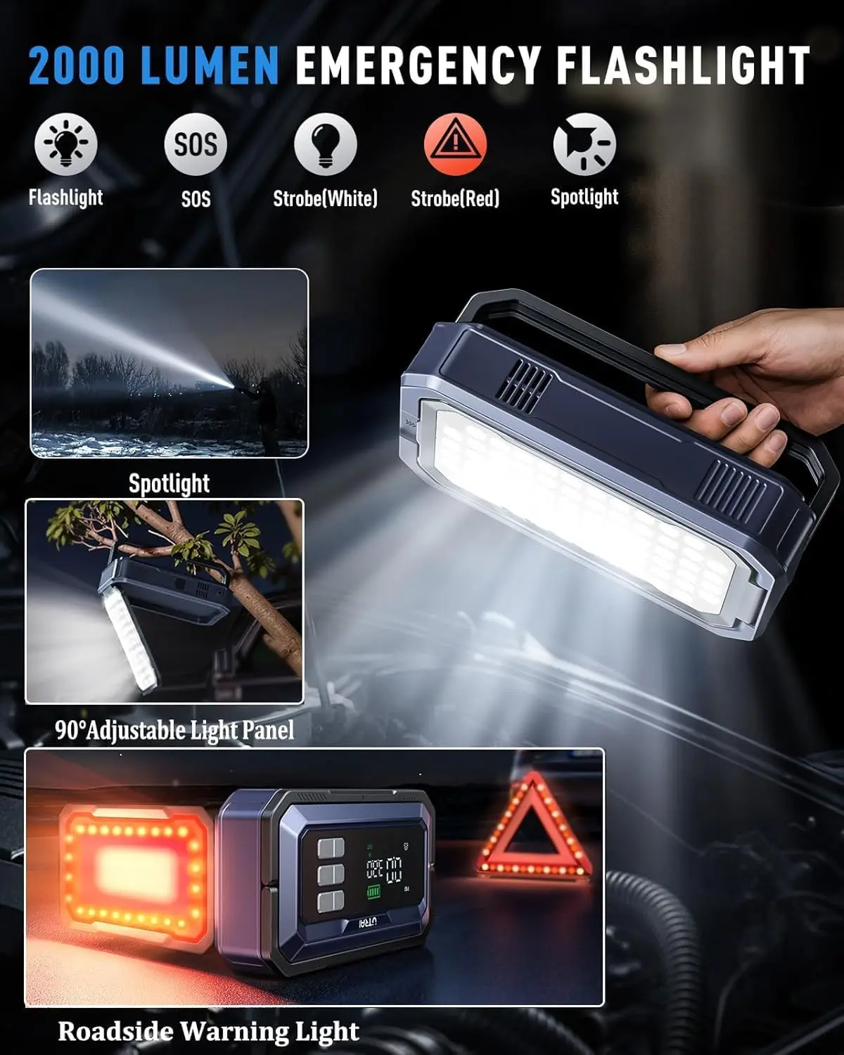 Jump Starter with Air Compress - Portable Jump Starter 评论和价格
