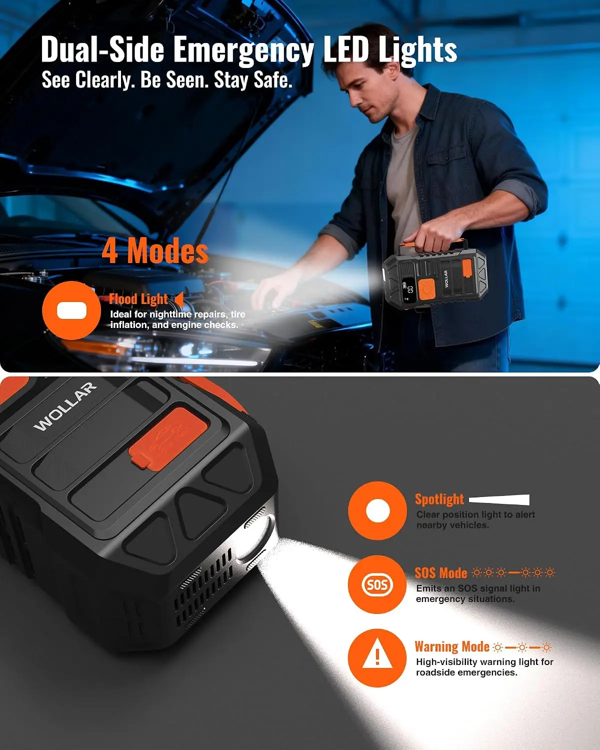 3000A Peak Jump Starter with A - Portable Jump Starter 评论和价格