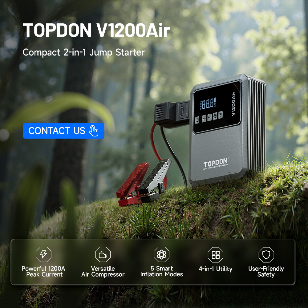 TOPDON V1200 Air 12V Jump Star - Portable Jump Starter 评论和价格