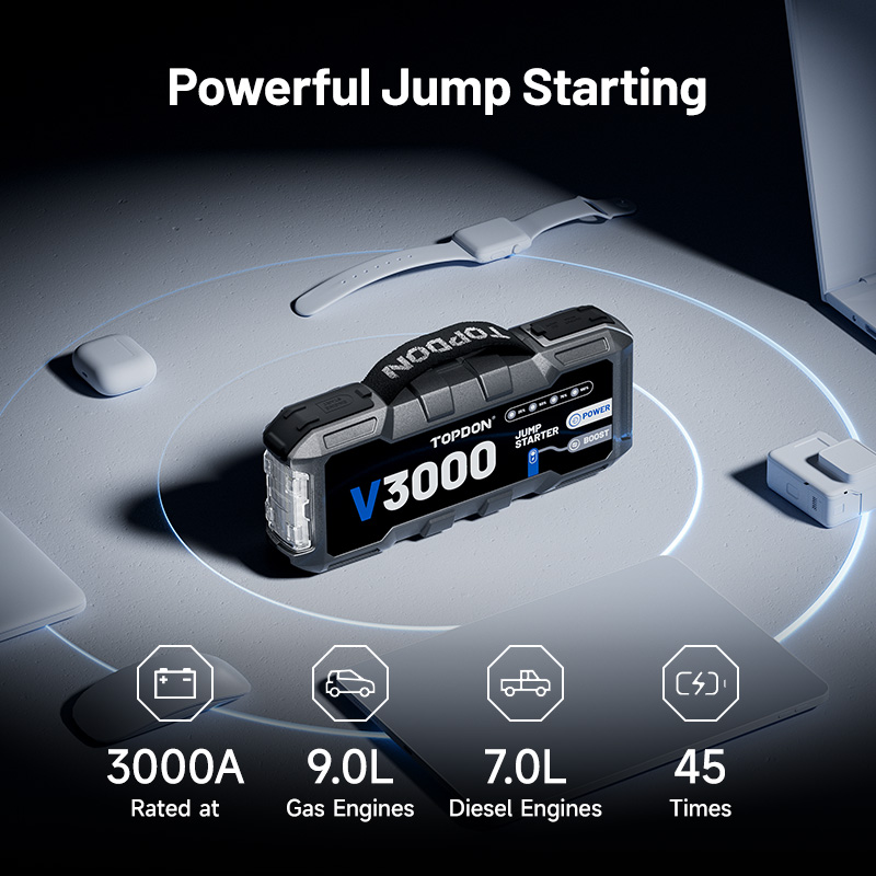 TOPDON V3000 3000A PD60W Bi-Di - Portable Jump Starter 评论和价格