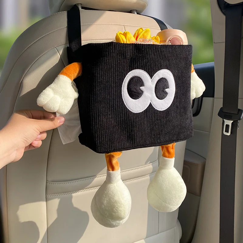 Car Trash Can Bin Cartoon Eye  - Car Accessories Hanging 评论和价格