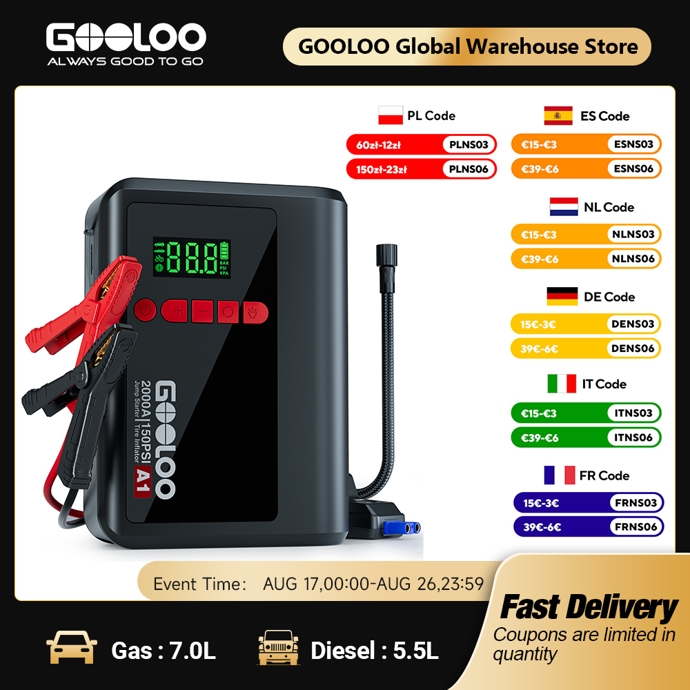 GOOLOO A1 Jump Starter with Ai - Portable Jump Starter 评论和价格